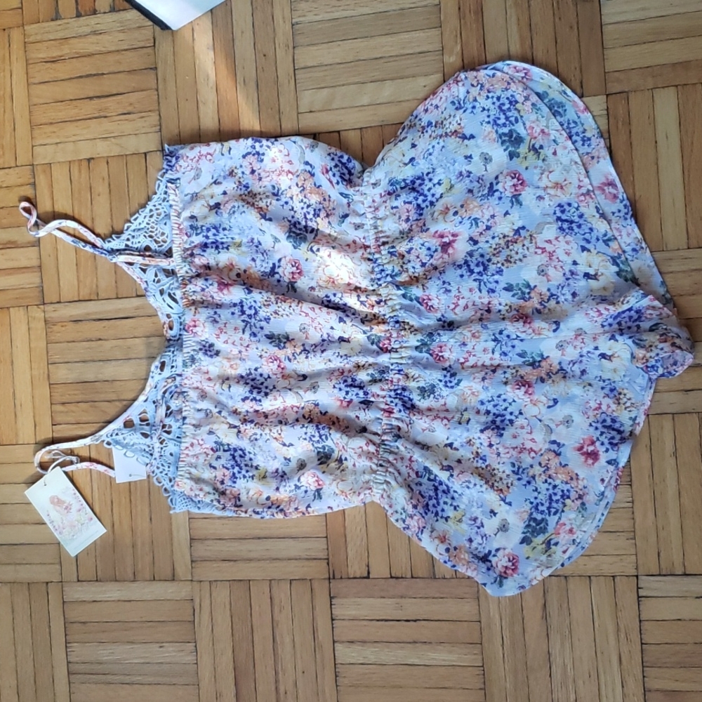Nwt! In Bloom by Jonquil Lace Panel Romper - Picture 8 of 8